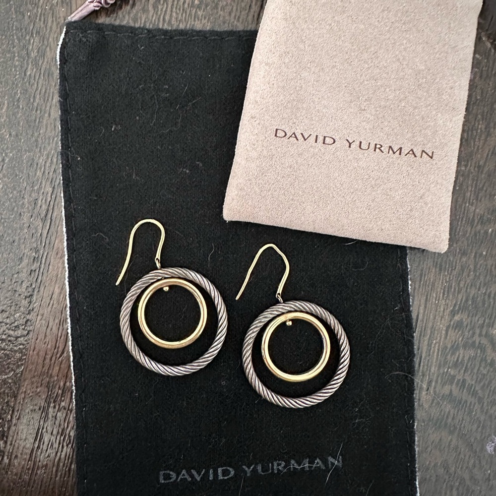 David Yurman Two-Tone Circle Earrings